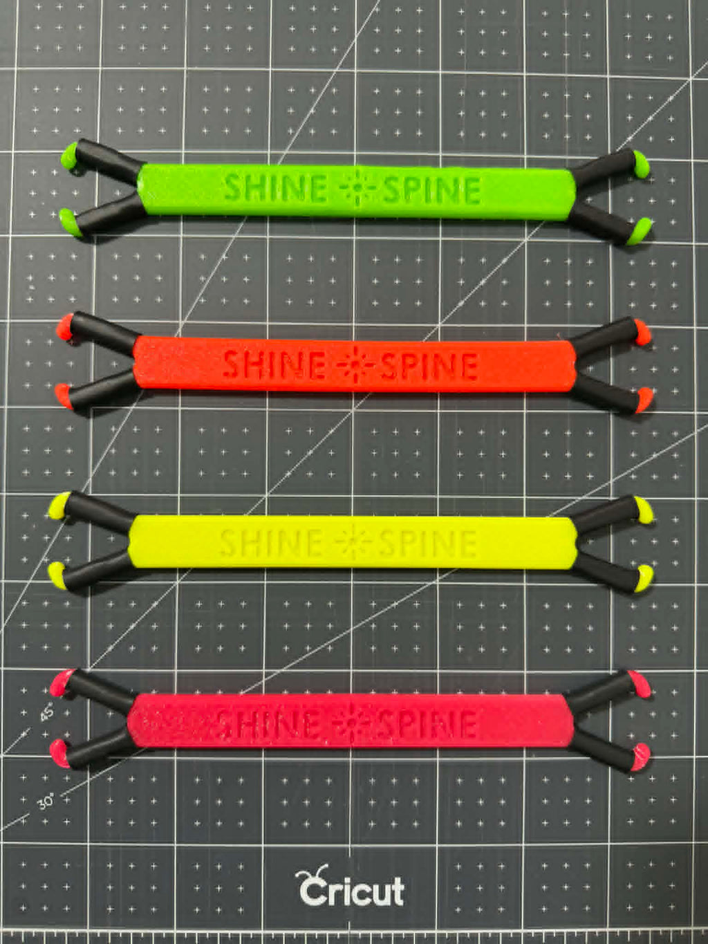 Shine Spine 5 inch Branch spreaders on a measurement table