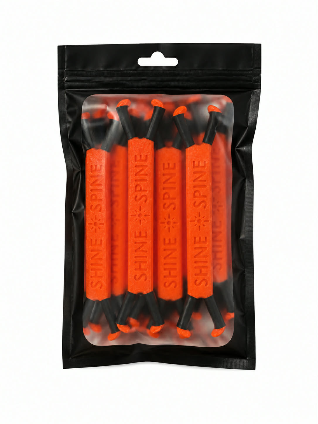 Pack of Solar Ember Orange 3 1/2inch branch spreaders in clear plastic bag with a black exterior on a white background.